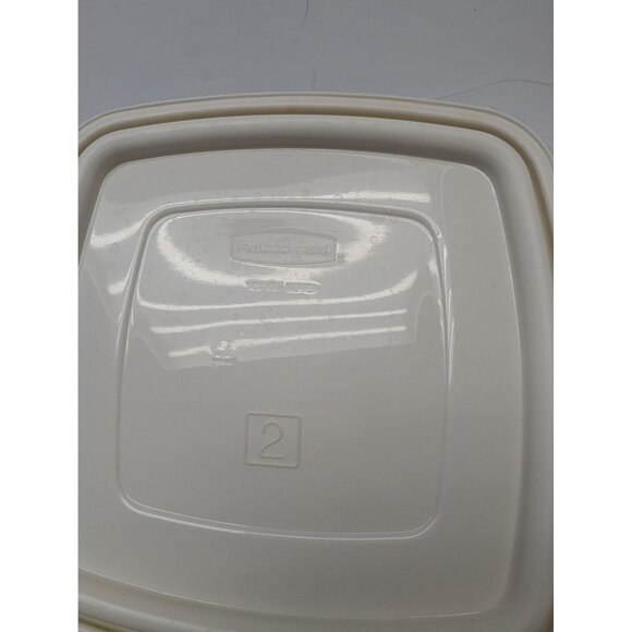 Vintage Rubbermaid 5 Cups #2 Square Container Almond Lid - Picture 8 of 10